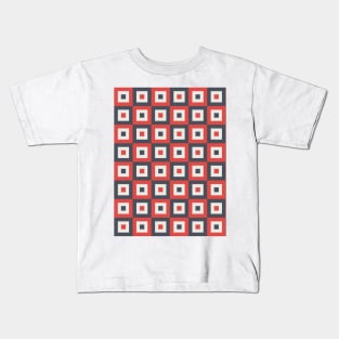 Black and Red Checkered Pattern Kids T-Shirt